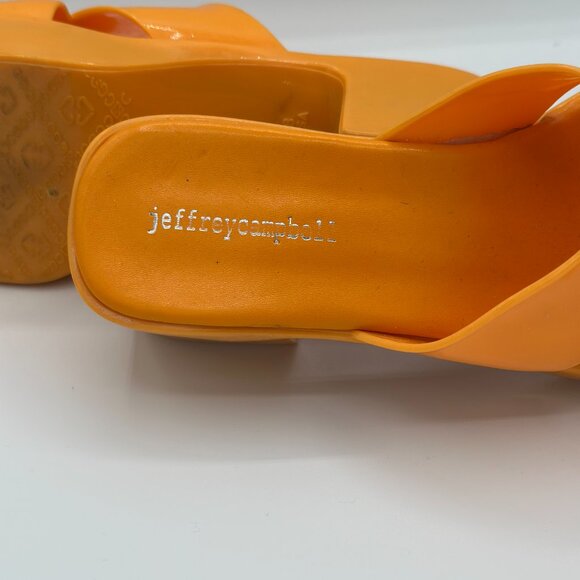 Jeffrey Campbell Orange Platform Slide Sandals – Size 8 (EU 39) - Picture 7 of 7